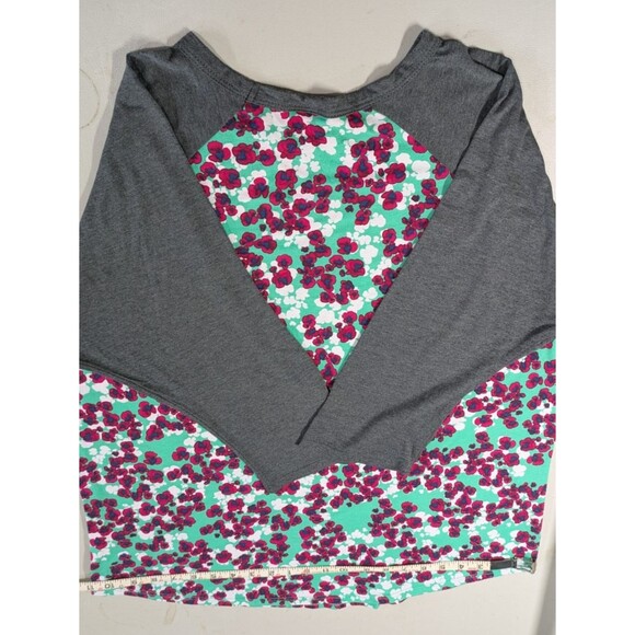 LuLaRoe Randy Raglan 3/4 Sleeve shirt Top 3 XL Multicolor Floral - Picture 6 of 6
